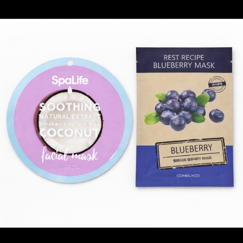 Mask Bundle – SpaLife Coconut + Blueberry Sheet Mask | Soothing & Hydrating